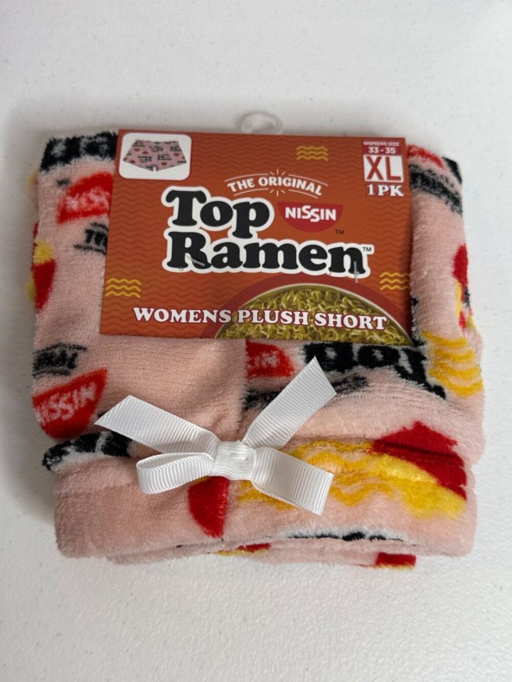 Top Ramen Plush Lounge Pajama Shorts Pink Womens XL